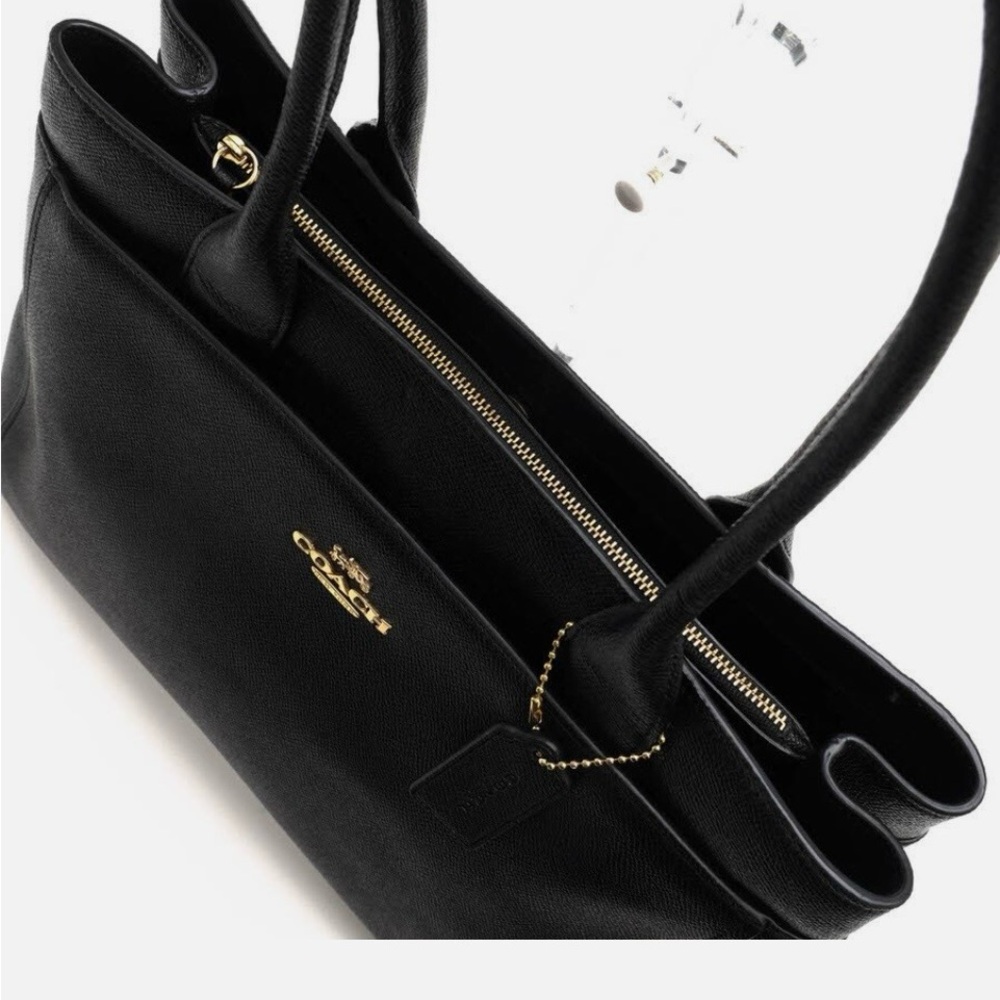 COACH-                    Black Leather Tote Bag